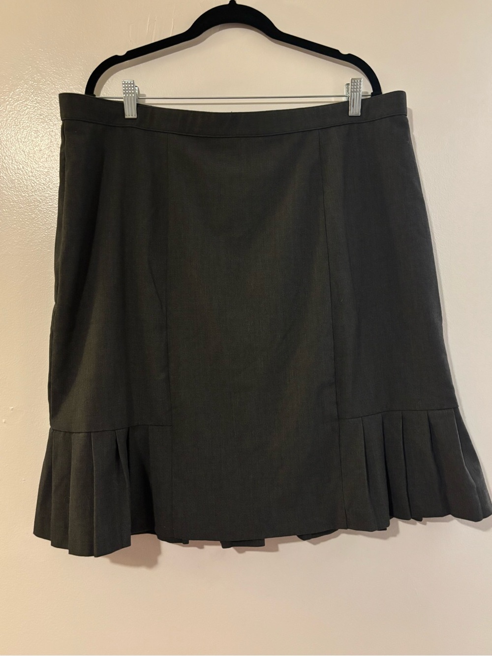 Charcoal Pleated Dress Barn Skirt